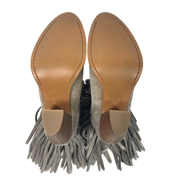 Frye Women's Grey Leather Ankle Booties Sz 7 - NWOB - Picture 6 of 8